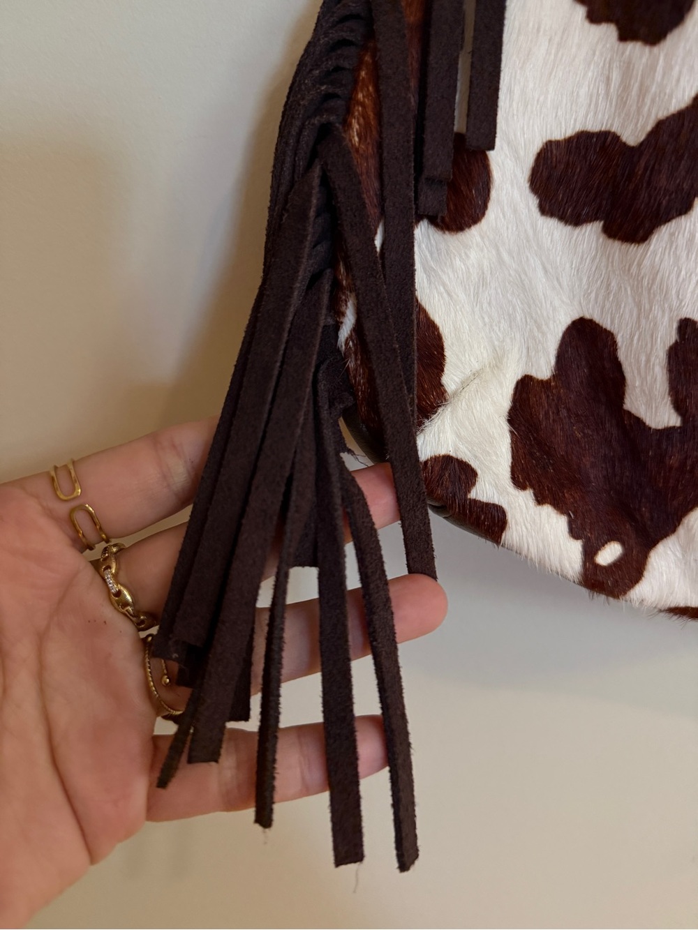 Sam Edelman Leather Brown and White Cowhide Shoulder Bag - Picture 3 of 11